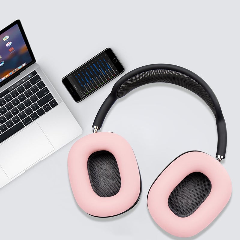 SoloWIT Sweat Proof Silicone Ear Cover for AirPods Max, Comfortable Fit for Gym Exercise, Easy to Clean, No Sound Quality Loss - Pink - Image 2